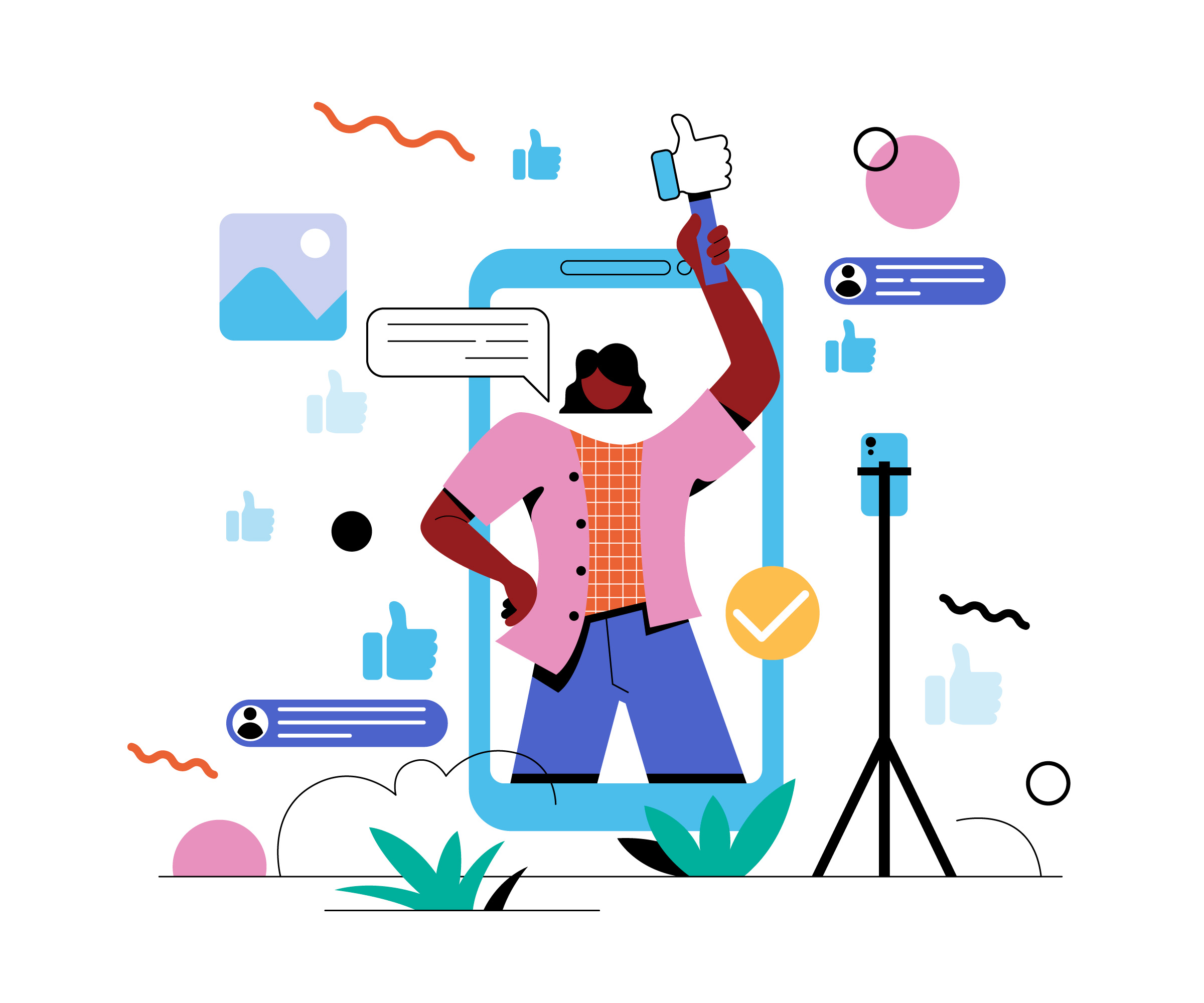 Content marketing strategy with blog and social media